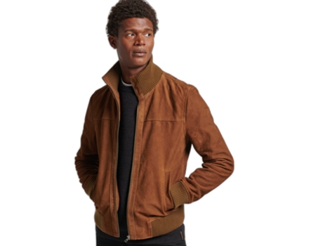 Chaqueta de Hombre SUPERDRY Cuello Marrón (XL)
