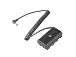 Batería Falsa Np F550 Adaptador De Alimentación Con Cable Enrollado Y Puerto Dc Para Monitores Luces Led