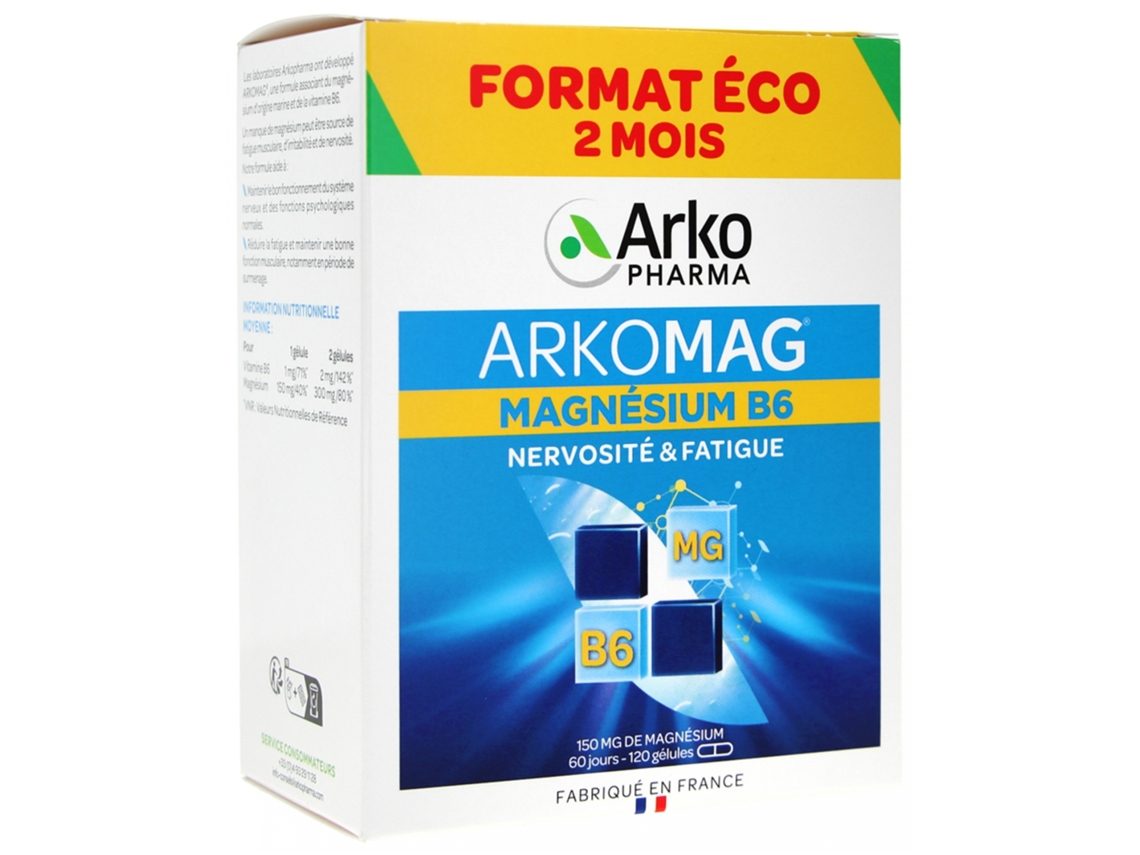 Magnesio B6 120 Cápsulas ARKOPHARMA