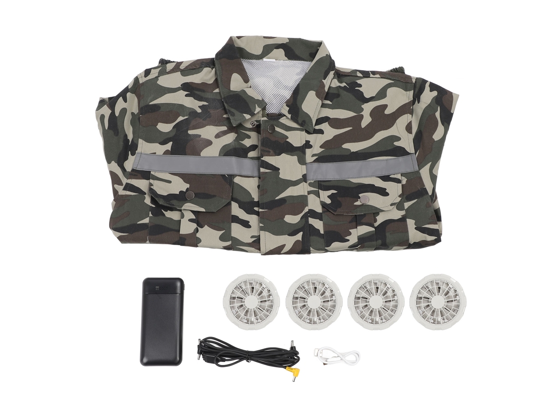 Chaqueta refrigerante con 4 ventiladores USB, talla XXL