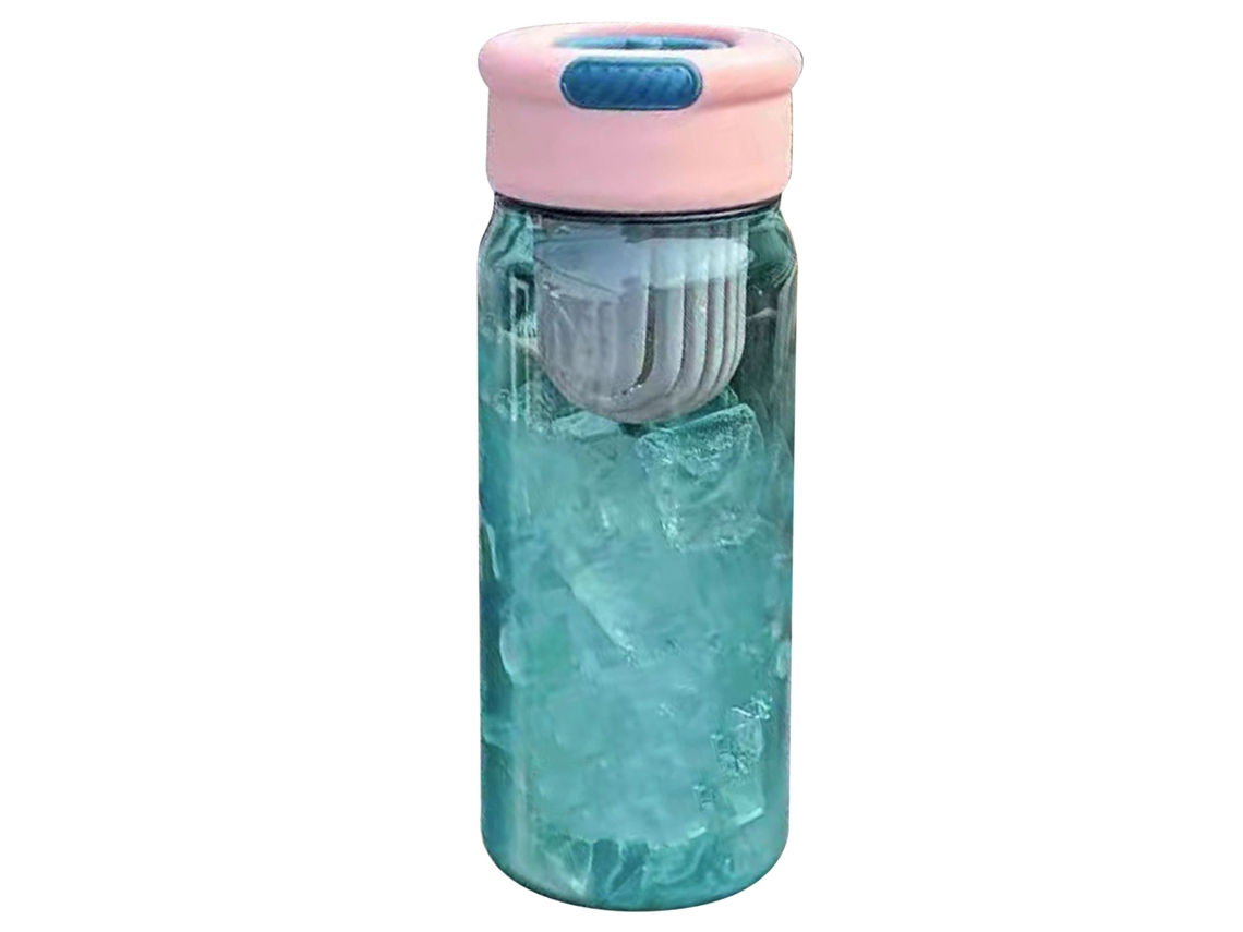 Botella De Agua De Plástico Con Colador De Té De 650 Ml, Diseño Deportivo, Rosa Y Azul.