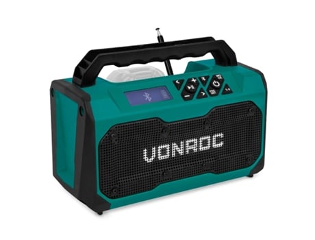 Radio de obra 20V - FM, bluetooth & USB - Altavoces de puerto Bass reflex - Excl. batería y cargador rápido