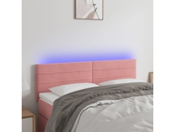 Cabecero Con Led De Terciopelo Rosa 144x5x78/88 Cm