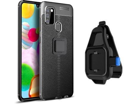 Funda Samsung A21S Rugged Leather con Soporte de Cintura Negro