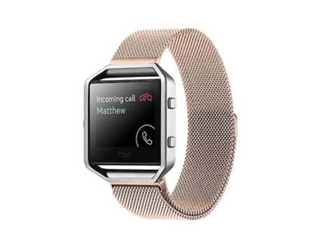 Correa para reloj Fitbit Blaze Loop Cierre magnético Pulsera de acero inoxidable Oro rosa VENISYMLIS