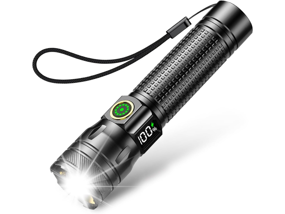 Linterna LED recargable - Ultra - 3 modos - Con zoom - Batería de larga duración - Resistente al agua IP65
