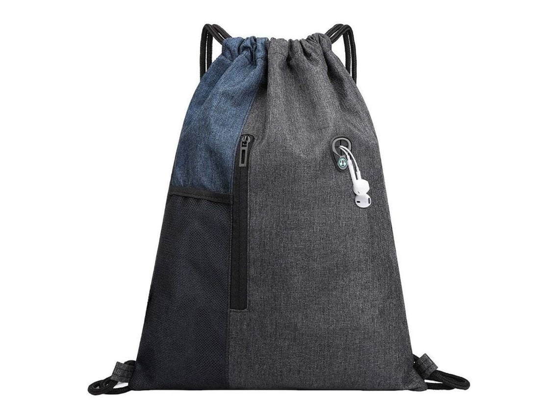 Mochila De Cordón Linjou Impermeable Para Hombre Mujer, Mochila Deportiva Gym, Azul Marino