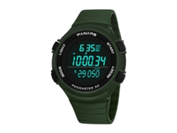 Reloj Deportivo Electrónico Panars Para Hombre, Resistente Al Agua Hasta 50 M, Luminoso, Color Verde Militar.
