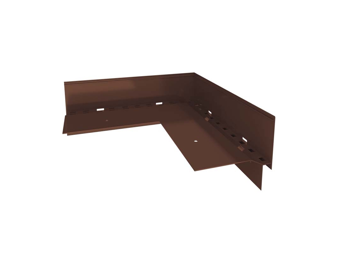 Esquina RENOPLAST de Aluminio 90 para Perfil de Alero W60 Marrón Acabado de Terrazas Balcone Suelos Ventilados Elevados