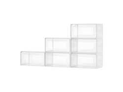 6 cajas magnéticas para zapatos Succebuy, tamaño 13 (EE. UU.), blancas y transparentes