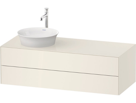 DURAVIT Tulip blanco, mueble de baño colgado en la pared, ancho 1300 x fondo 550mm, con 2 cajones, con tecnología tip-on, WT4987L