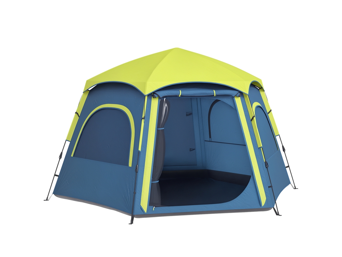 Tienda De Campaña Para 4 Personas Con Fácil Montaje Protección Uv Y Bolsa De Transporte 280x240x155 Cm Azul