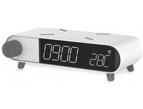 Reloj Despertador KSIX Alarm Clock Retro Inalámbrico Blanco
