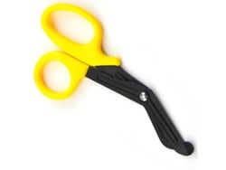 Tijeras de vendaje de acero inoxidable y PP, portátiles, multifuncionales, para emergencias domésticas, color amarillo