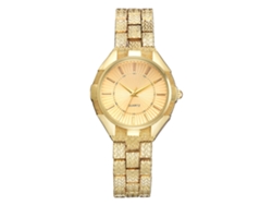 Reloj De Pulsera Para Mujer De Alliage Fashion Business, Analógico, De Cuarzo, Con Pantalla Dorada.