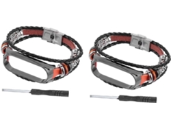Piezas De Pulseras, 5 Correas De Cuero De Repuesto Nfc Con Cuentas, Estilo Nacional