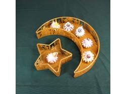 Bandejas Doradas Con Forma De Luna Y Estrella Para Servir Frutas Y Postres - Decoración De Mesa
