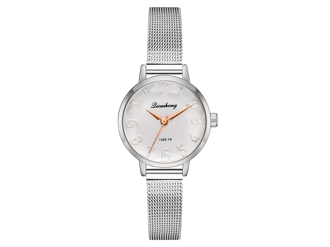 Reloj De Pulsera De Cuarzo Sencillo De Aleación Para Mujer, Color Blanco.