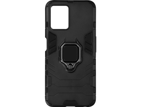 Carcasa Realme 8i AVIZAR Híbrido Parachoques Anillo Metálico Negro