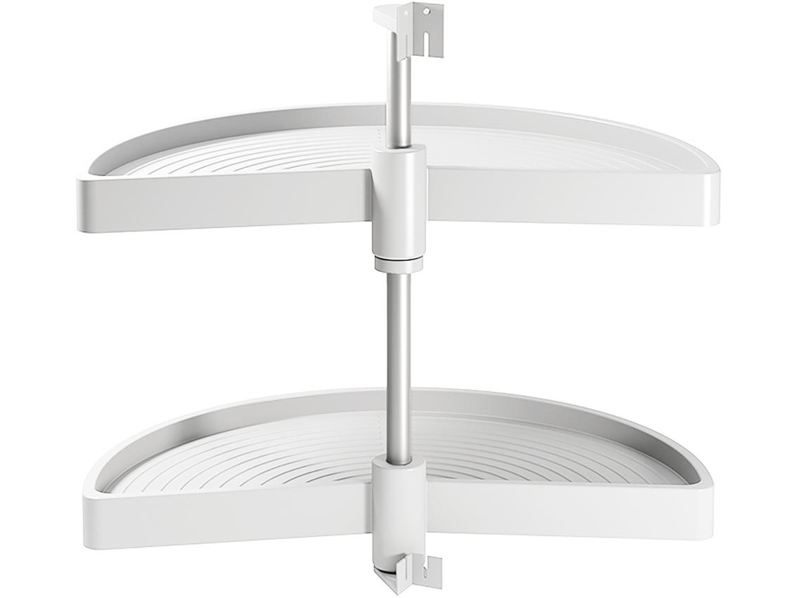 EMUCA Juego de Estantes Giratorios Shelvo 1/2 Luna- Para Módulo de 800Mm- Plástico y Aluminio- Blanco