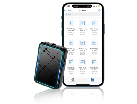 Dispositivo de grabadora magnética activada por voz de 128 GB, registros de voz MP3 con micrófono, grabadora de audio USB-C pequeña para trabajo, B...