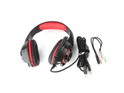 Auriculares Gaming Estéreo Para Deportes Electrónicos Black Red Con Micrófono, Cableado Usb De 3.5 Mm