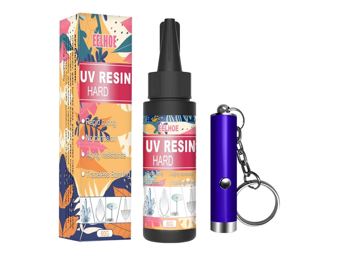Kit De Resina Uv Transparente Dura Com Ferramentas Para Moldagem E Revestimento Cura Rápida