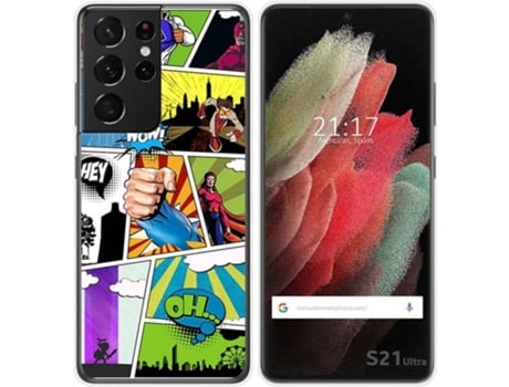 Carcasa Samsung Galaxy S21 Ultra 5G TUMUNDOSMARTPHONE Comic Multicolor