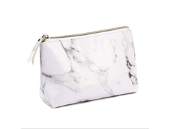 Nécessaire De Mujer Elegante Tamaño Viaje Portátil Maquillaje Prueba Fugas Material Resistente Blanco (20x14x6)