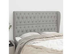 Cabecero Con Orejas De Tela Gris Claro 147x23x118/128 Cm
