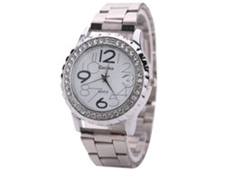 Reloj De Pulsera De Moda Para Mujer Con Brazalete De Acero Y Diamantes De Imitación, Reloj De Cuarzo Plateado