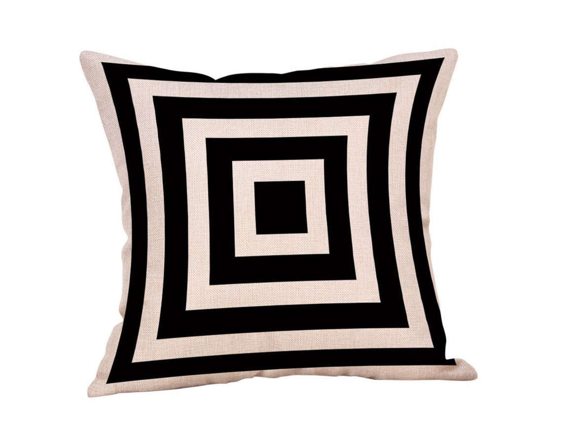 2026-42146-set De 2 Fundas De Almohada Cuadradas De Patrones Geométricos 45x45 Cm Para Oficina Coche Hogar