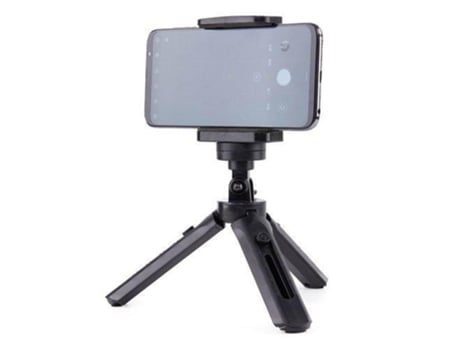 Mini trípode con soporte para teléfono móvil, soporte para cámara Selfie, soporte para GoPro negro