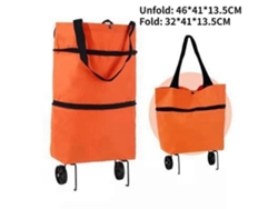 Carrito de compra pequeño y portátil con ruedas, organizador de alimentos y bolsa plegable para comprar verduras.