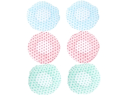Toallas de baño reutilizables con estampado de lunares, juego de 6, tamaño Gokoco (rosa, azul, verde)