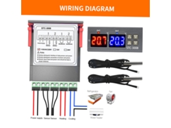 Controlador De Temperatura Con Doble Pantalla Y Sonda Ntc Para Incubadora Y Refrigerador 110-220v