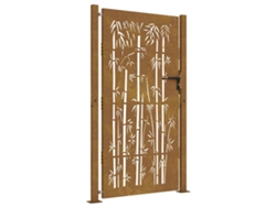 Maison Exclusive - Puerta De Jardín 100x200 Cm De Acero Corten Con Diseño De Bambú