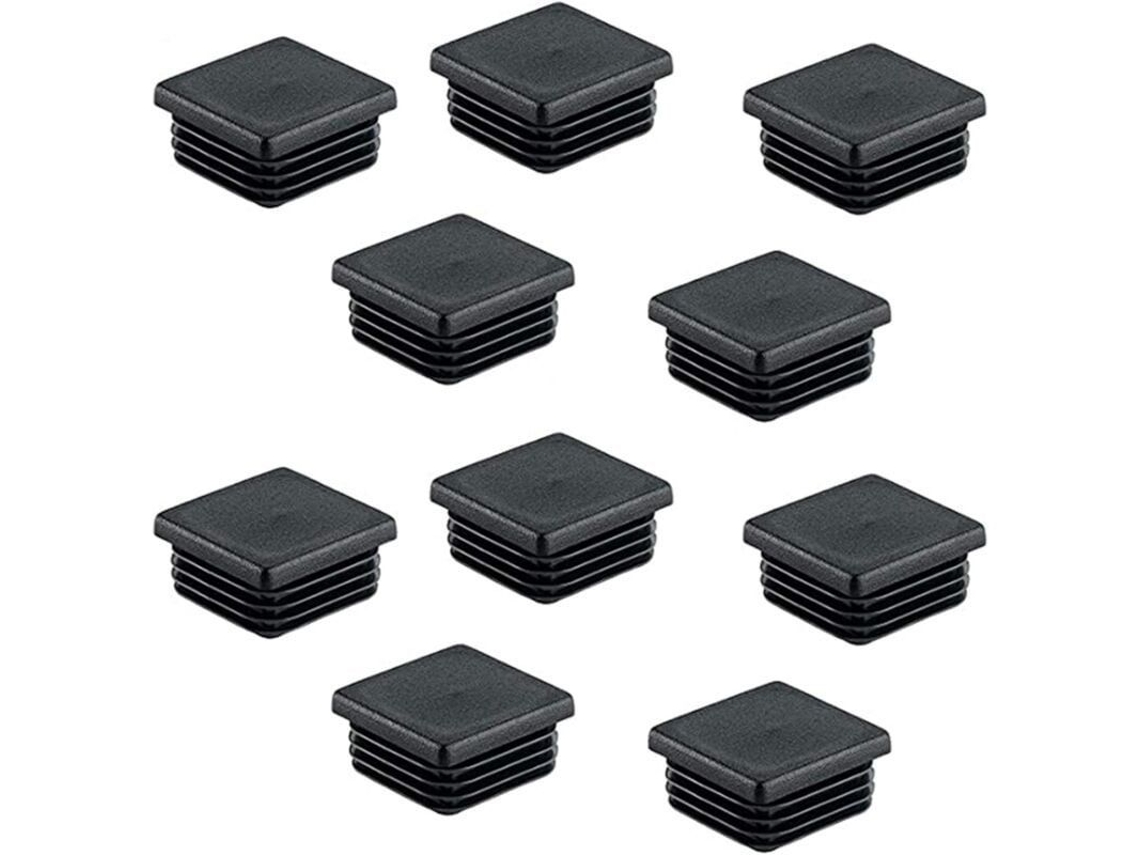 25 Tapas De Plástico Para Tubos Cuadrados De 40x40 Mm, Tapas Negras, Cubiertas Protectoras.