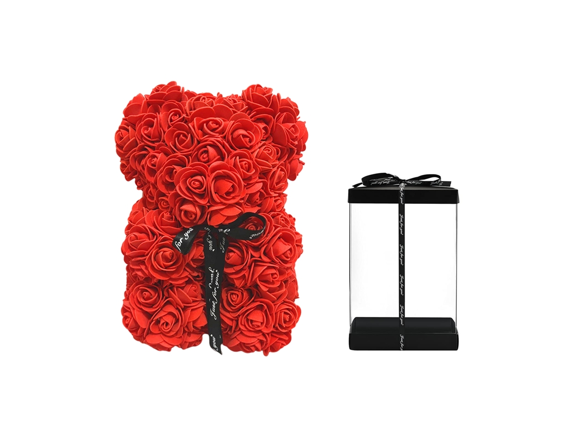 Rosa artificial, osito de peluche eterno, caja de regalo para el Día de San Valentín