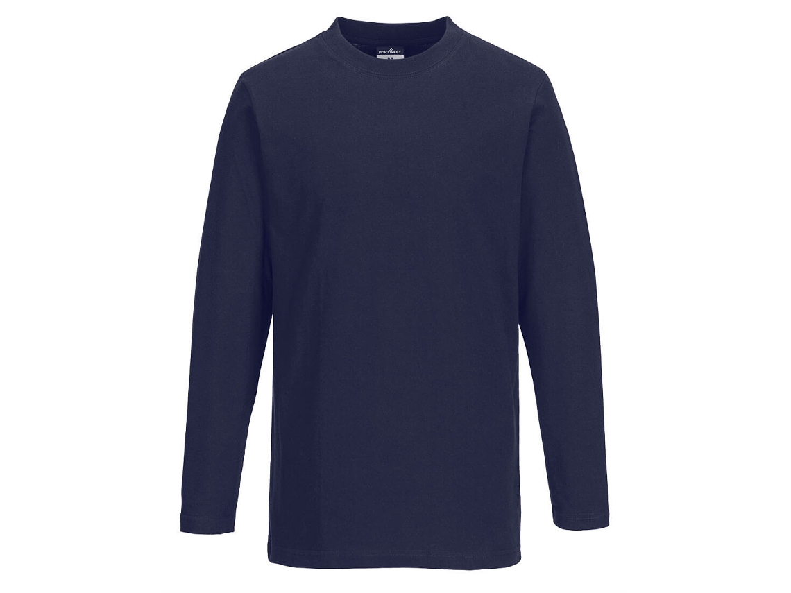 Camiseta de algodón de manga larga Versatilidad y comodidad / Azul marino / M Portwest