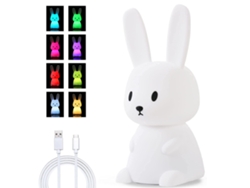 Linda luz nocturna de conejo para niños, recargable, silicona, regalo para niñas NEVEANCE