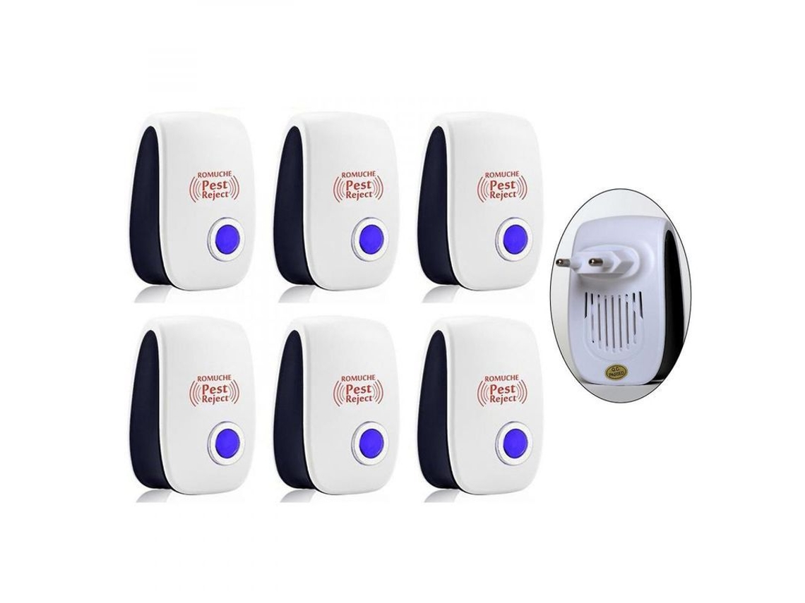 2026-6pcs Repelente Ultrasonico Contra Plagas Con Chip Actualizado Para Ratas Arañas Eu Plug Reglamento De La Ue
