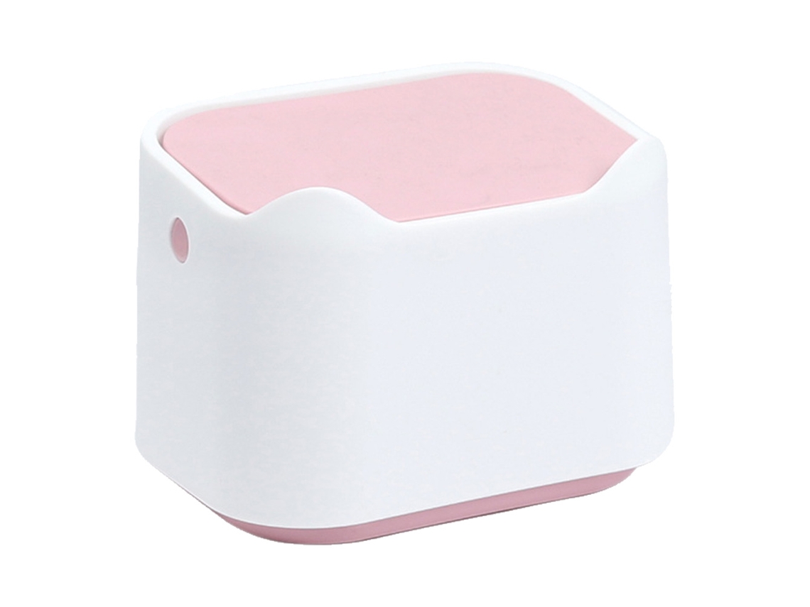 Mini bote de basura de plástico moderno con tapa - Bote de basura para