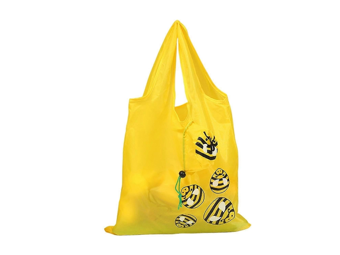 Bolsa de compras con asa resistente, buen agarre, diseño de dibujos animados, bolsa de supermercado plegable, estampado de animales, para guardar fruta, GOKOCO