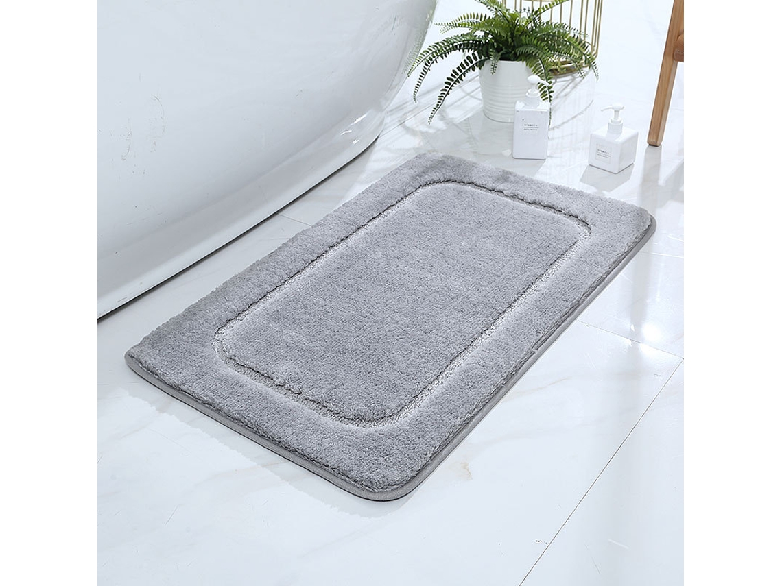 Alfombra de Baño LUUCOZK Antideslizantes Absorbentes Decoración Baño Secado Poliéster Gris (50x80cm)