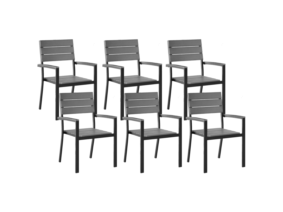 Conjunto de 6 sillas BELIANI Como de Madera plástica Gris 55x55x90