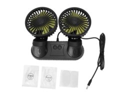 Ventilador Portátil Usb De Doble Cabezal Para Coche Con Rotación De 360° Para Refrigeración En Vehículos Y Ambientes Interiores.