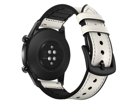 Correa de piel auténtica 22mm de ancho para Huawei Watch GT2 46mm - blanco