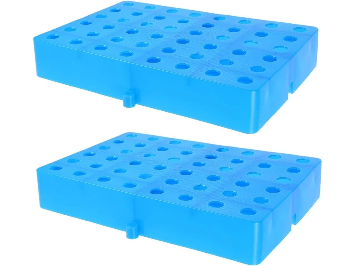 Juego de 2 palets de plástico con rejilla, azules. Slowmoose