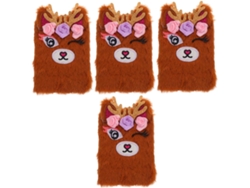 Juego De 4 Cuadernos De Peluche: Cuaderno Suave Y Mullido Para Niñas, Diario Precioso
